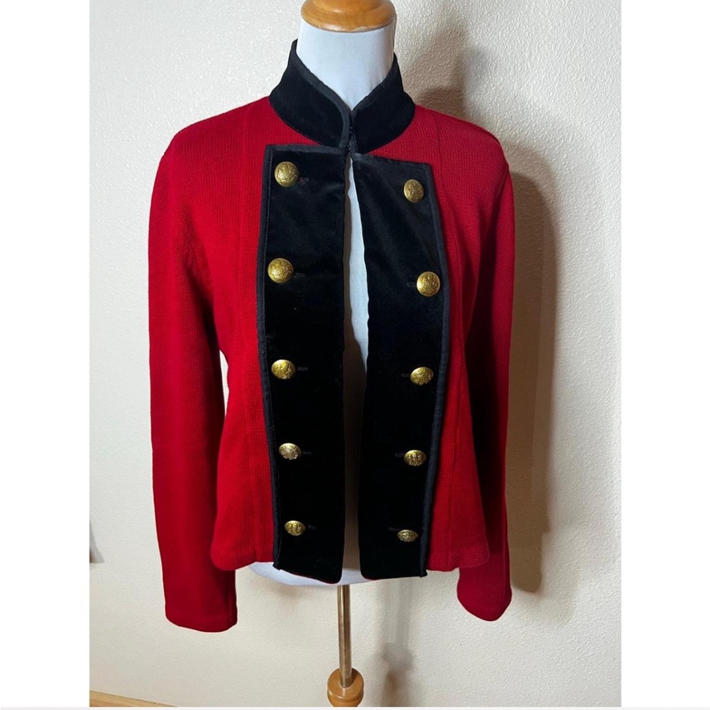 Red and Black Military Blazer with Gold Buttons from Ralph Lauren